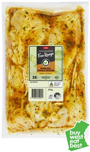 Coles Free Range RSPCA Approved Chicken Boneless Mango & Coconut 900g