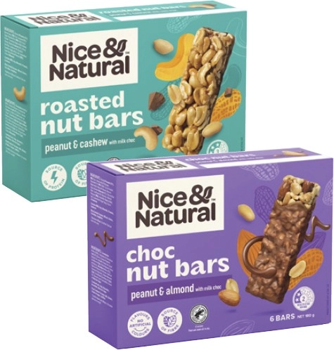 Nice & Natural Nut Bars 180g-192g