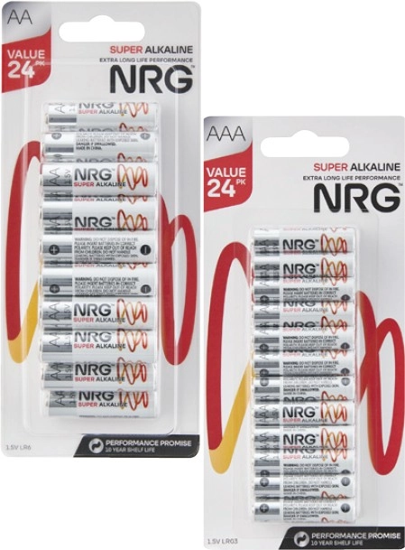 NRG Batteries AA or AAA 24 Pack