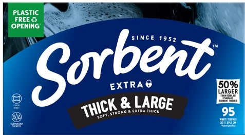 Sorbent 2-Ply Extra Thick & Large Facial Tissues 95 Pack