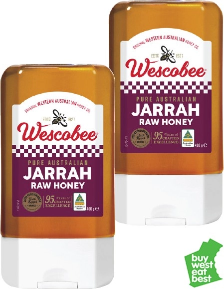 Wescobee Pure Australian Jarrah Raw Honey 400g