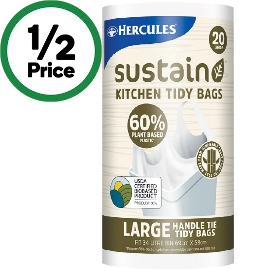 Hercules Sustain Plant Kitchen Tidy Bags Large Pk 20