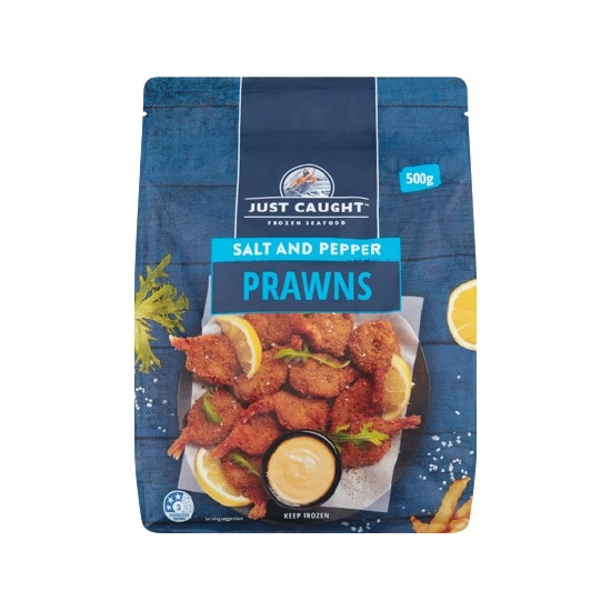 Just Caught Tempura Battered Whiting Fillets, Squid Strips, Salt & Pepper Prawns or Southern Style Whiting Bites 500-800g – From the Freezer