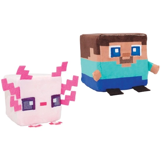 Minecraft Cubeez Plush Axolotl, Steve, Creeper, Alex or Wolf – While stocks last