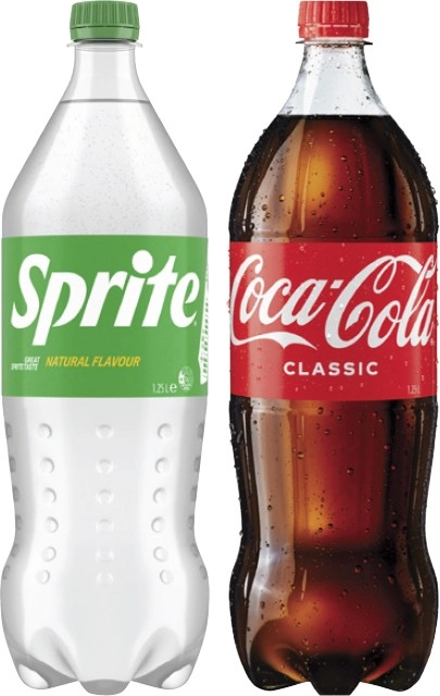 Coca-Cola, Fanta or Sprite Soft Drink 1.25 Litre