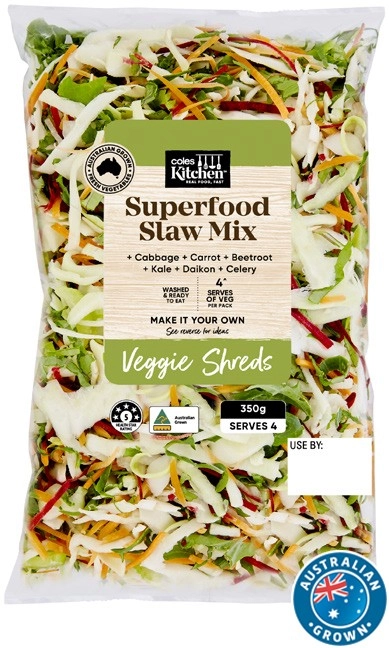 Coles Kitchen Superfood Slaw Mix 350g Pack