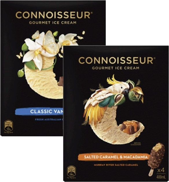 Connoisseur Ice Cream 4 Pack-6 Pack 360mL-400mL