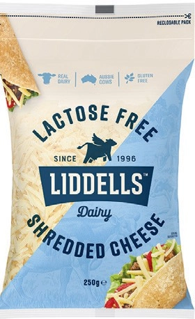 Liddells Lactose Free Cheese Block, Shredded or Slices 250g