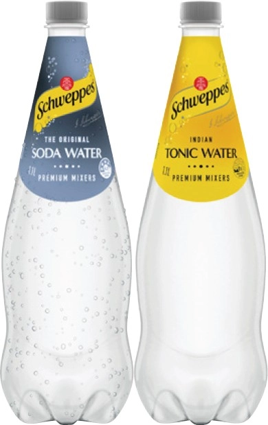 Schweppes Mixers, Soft Drink or Mineral Water 1.1 Litre