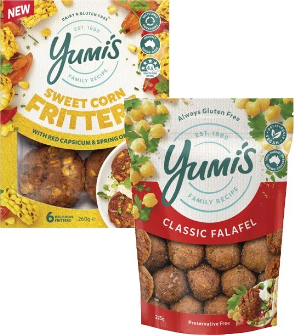 Yumi's Falafel Balls 225g or Fritters 260g