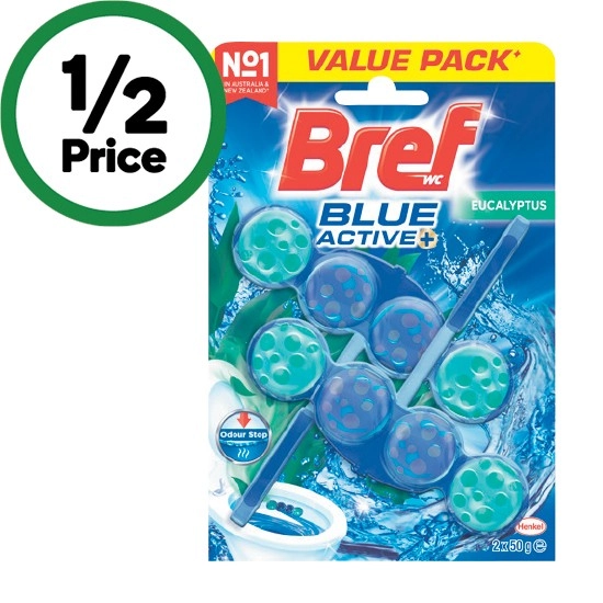 Bref Active Toilet Rim Block Pk 2 x 50g