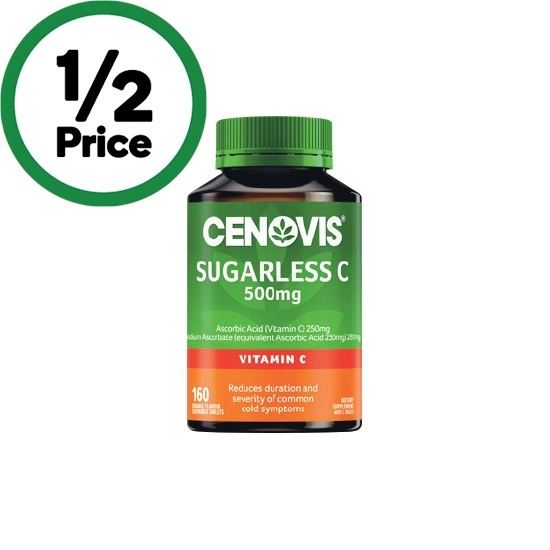 Cenovis Sugarless 500mg Chewable Vitamin C Tablets Pk 160~