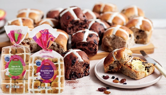 Coles Hot Cross Buns 3 Pack, 6 Pack or 9 Pack