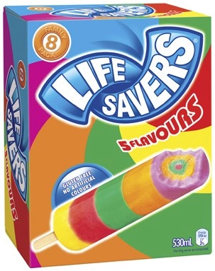 Peters Lifesavers Icy Poles 8 Pack 530mL