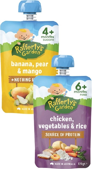 Rafferty's Garden 4+ Months, 6+ Months or 8+ Months Baby Food Pouch 120g