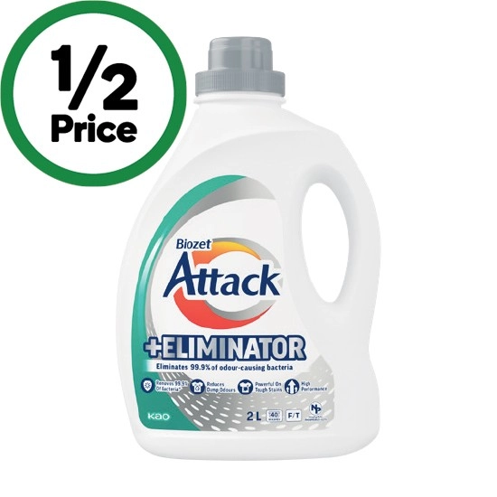 Biozet Attack Plus Laundry Liquid 2 Litre or Powder 2 kg