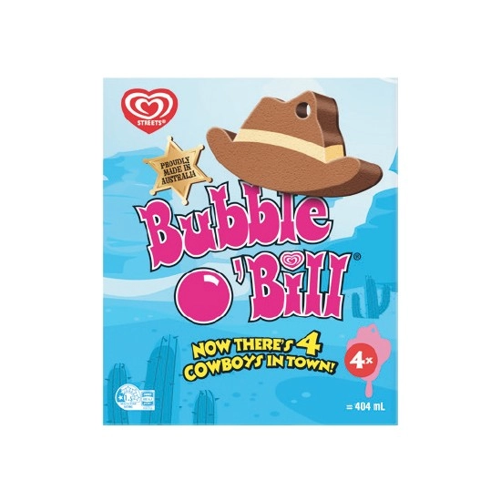 Streets Bubble O’Bill 404ml Pk 4