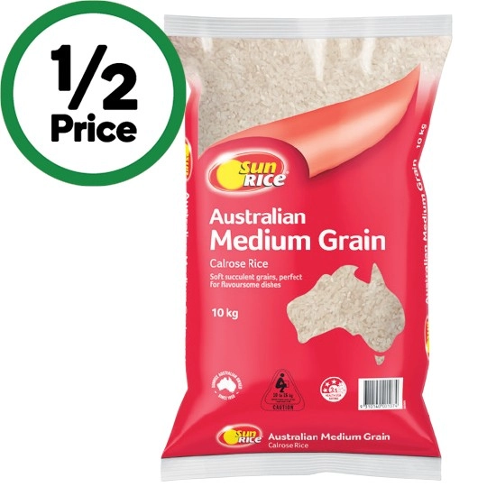 SunRice Medium Grain White Rice 10 kg