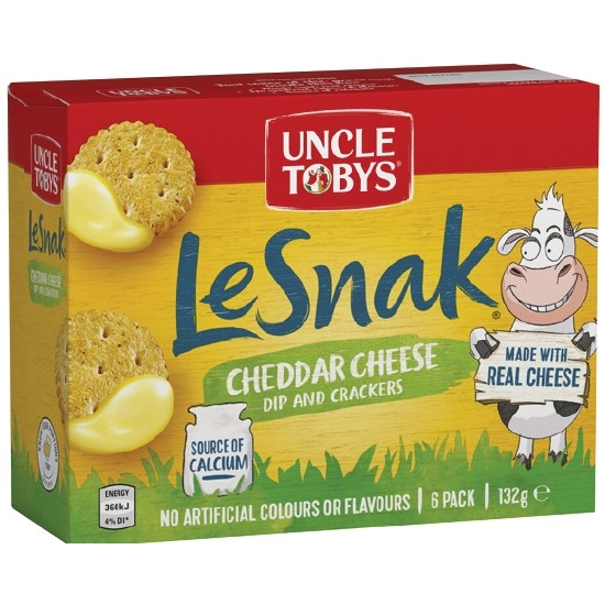 Uncle Tobys Le Snak 132g Pk 6