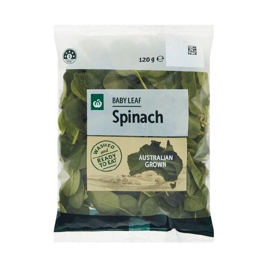 Woolworths Australian Baby Spinach & Rocket or Baby Spinach 120g Pack