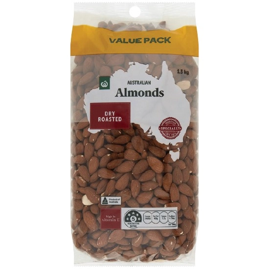 Woolworths Australian Dry Roasted Almonds 1.3 kg