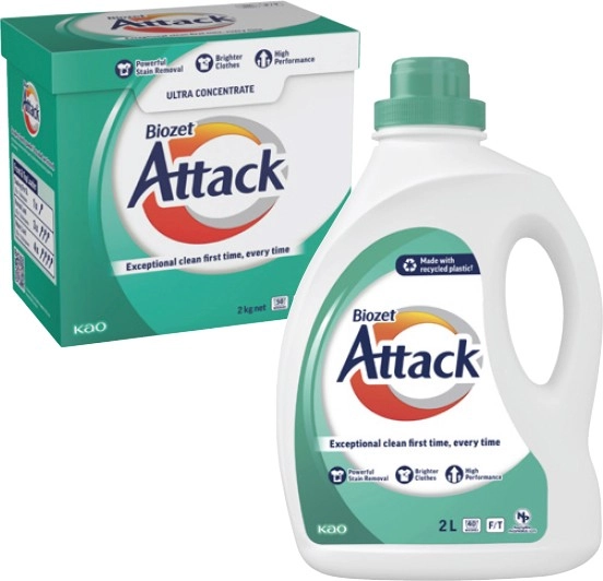 Biozet Attack Regular Laundry Liquid 2 Litre or Powder 2kg