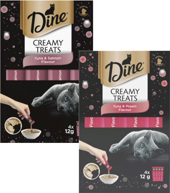 Dine Creamy Treats Cat Food 4x12g