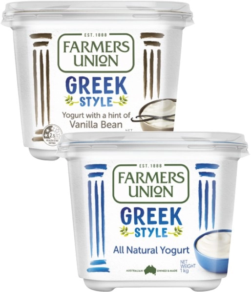 Farmers Union Greek Style Yogurt 950g-1kg