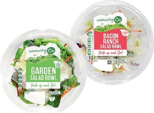 Community Co Bacon Ranch Salad Bowl 200g or Garden Salad Bowl 180g