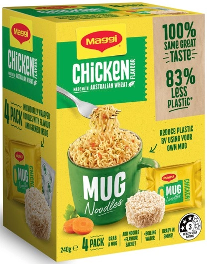 Maggi Mug Noodles Chicken or Beef 4 Pack