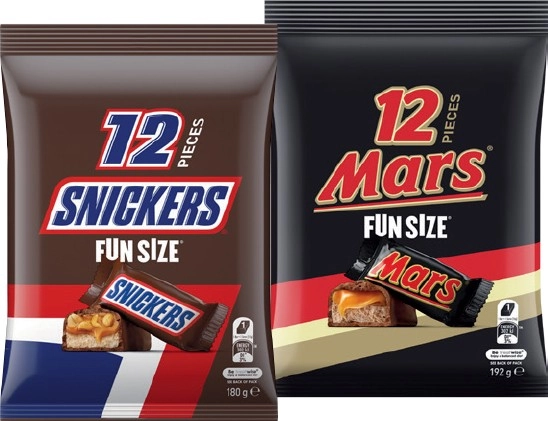 Mars, M&M's or Skittles Fun Size Pack 132‑192g Selected Varieties