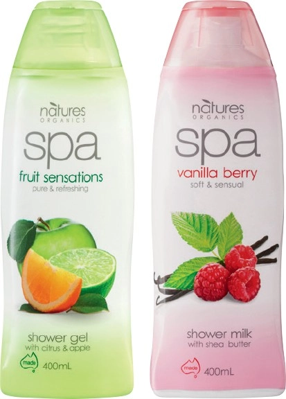 Natures Organics Spa Shower Gel 400mL Selected Varieties