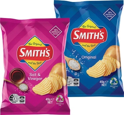 Smith’s Chips, Twisties or Doritos 45g Selected Varieties