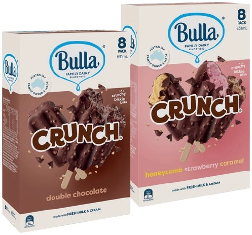 Bulla Ice Cream Sticks 8 Pack or Frozen Yoghurt 8-14 Pack Selected Varieties