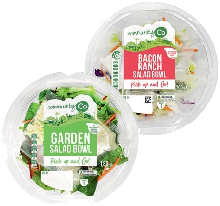 Community Co Bacon Ranch Salad Bowl 200g or Garden Salad Bowl 180g