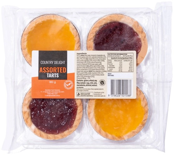 Country Delight Tarts 4 Pack Selected Varieties