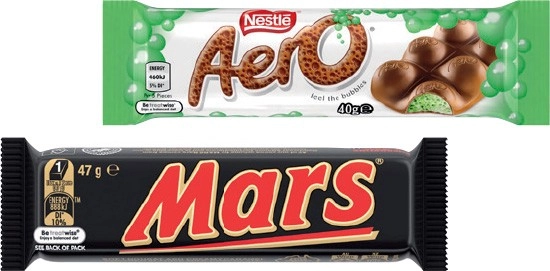 Mars 44‑56g,Nestlé 35‑50g Medium Bars or M&M’s 35‑49g Selected Varieties