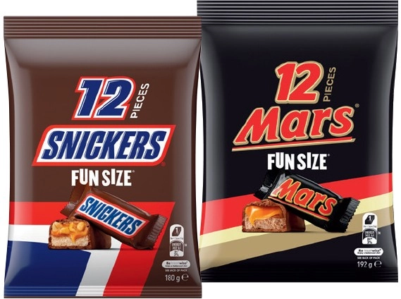 Mars, M&M's or Skittles Fun Size Pack 132‑192g Selected Varieties