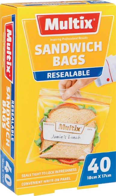 Multix Resealable Sandwich Bags 40 Pack