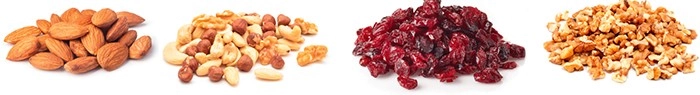 Natural Almonds 450g, Healthy Nut Mix 500g, Dried Cranberries 500g or Walnuts 350g