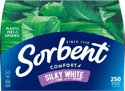 Sorbent Silky White Tissues 250 Pack