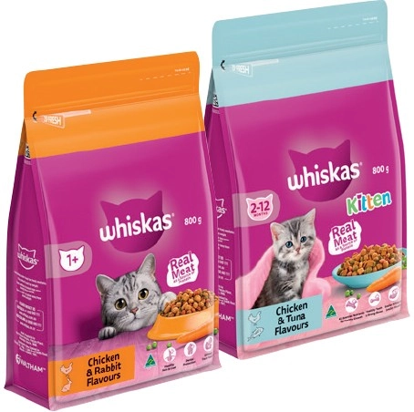 Whiskas Dry Cat Food 800g Selected Varieties