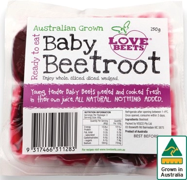 Australian Love Beets Baby Beetroot 250g