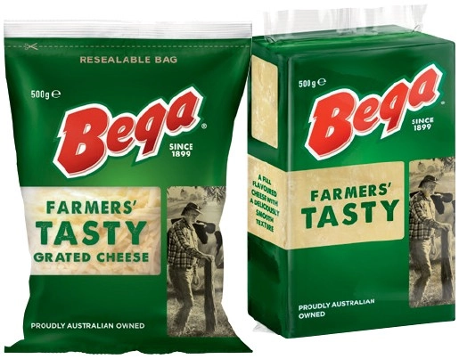 Bega Cheese Block, Grated or Bar-BCubes 500g Selected Varieties