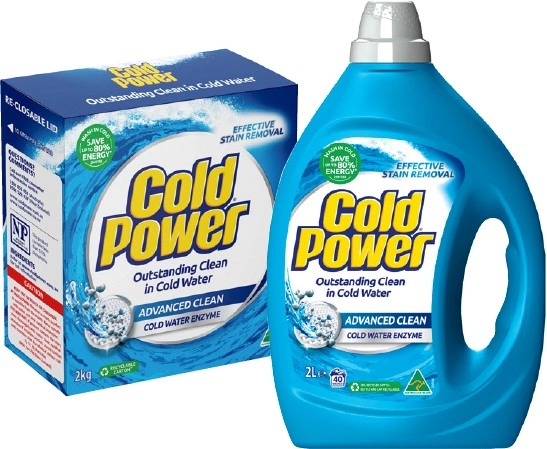 Cold Power Laundry Liquid 2 Litre, Powder 2kg or Capsules 26 Pack Selected Varieties