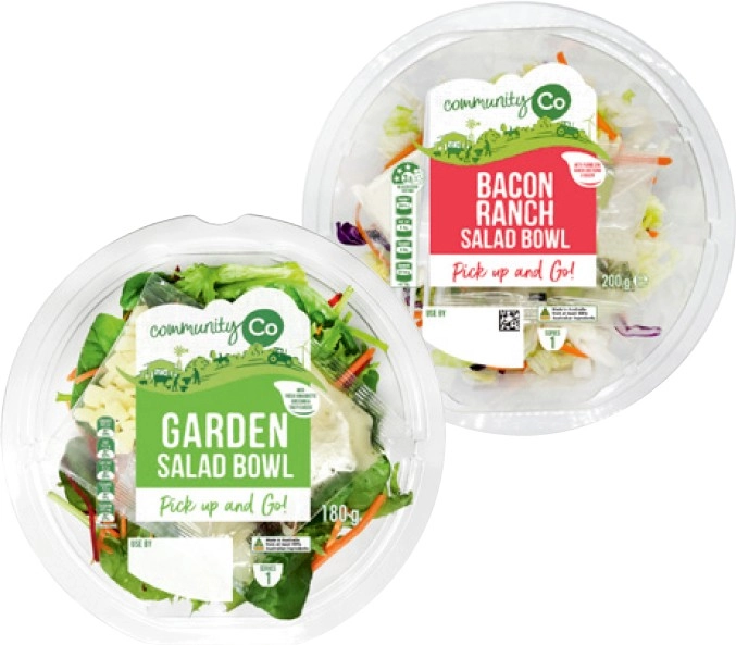 Community Co Bacon Ranch Salad Bowl 200g or Garden Salad Bowl 180g