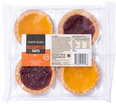 Country Delight Tarts 4 Pack Selected Varieties