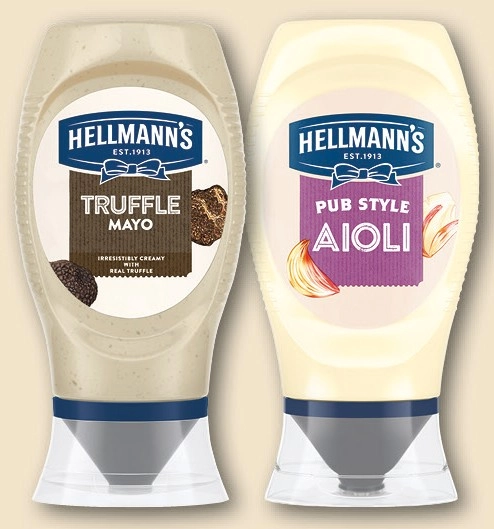 Hellmann's Mayo or Garlic Aioli 251‑252g Selected Varieties