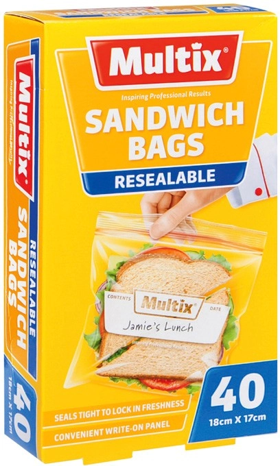 Multix Resealable Sandwich Bags 40 Pack