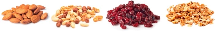 Natural Almonds 450g, Healthy Nut Mix 500g, Dried Cranberries 500g or Walnuts 350g